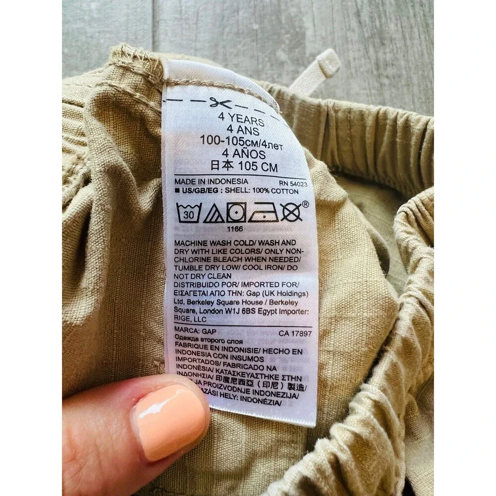 GAP Kids Boy Toddler Drawstring Elastic Short Easy On Khaki Casual School 4T 4..